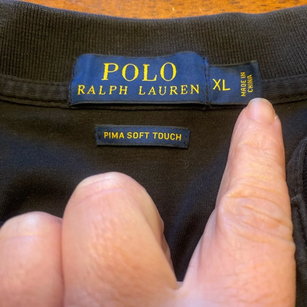 Polo Ralph Lauren Men’s Black Polo with Embroidered Flesh Pony